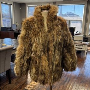 Vintage Raccoon Authentic Fur Coat